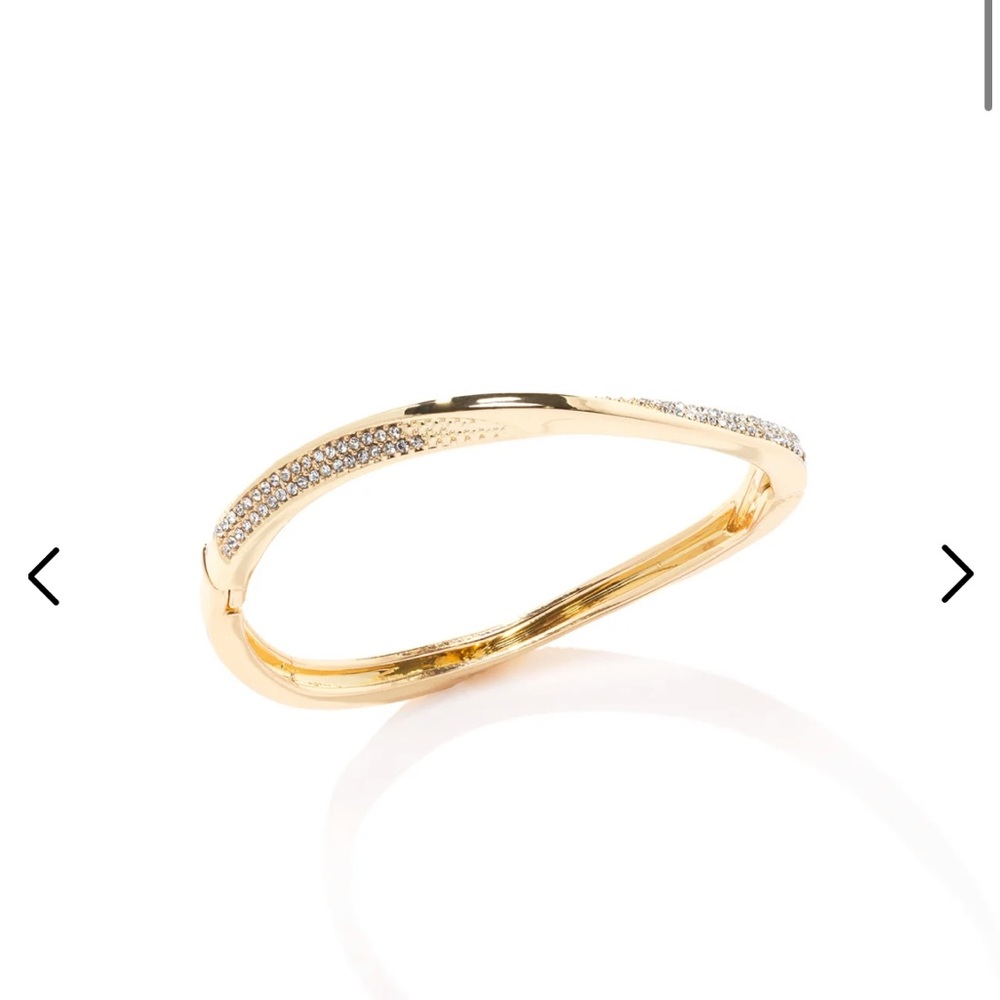 Gold and silver Twist Gold Bangle With Gems